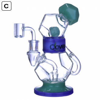 Clover Glass - 7.5" Dodeca-Duo-Sphere Recycler Water Pipe