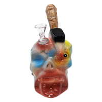 7.5" Zombie Skull Ceramic Water Pipe - [WSG012]