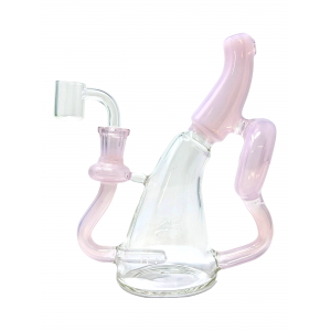 7" Round Disk Recycler Water Pipe - [WSG4712]