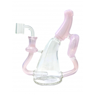 7" Round Disk Recycler Water Pipe - [WSG4712]