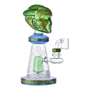 8.5" Tribal Chief Sandblasted Showerhead Perc Beaker Water Pipe 