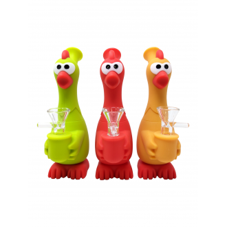 6.9" Silicone Screaming Chicken Water Pipe - [WSG854]