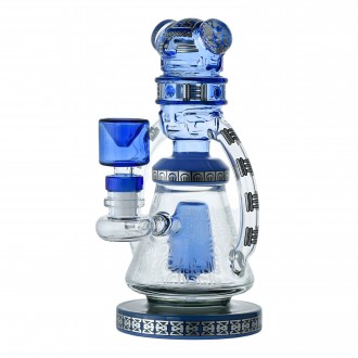 8" Robo Avatar Showerhead Perc Sandblasted Beaker Water Pipe