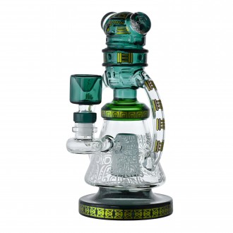 8" Robo Avatar Showerhead Perc Sandblasted Beaker Water Pipe