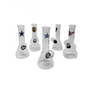 5'' Mini Assorted Team Decal Beaker Water Pipe - [XWP50]