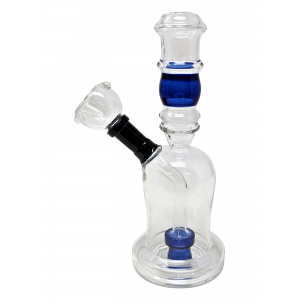 8" Black Socket Double Rim Shower Perc Water Pipe - [ZD176]