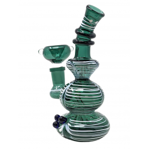 6" Color Tube Double Rim Rotating Art Water Pipe - [ZD177]