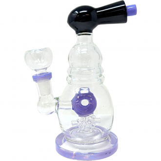 6" Splash Blaster Head Inline Perc Water Pipe - [ZD277]