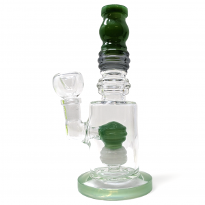 7.5" Streamlined Twirl Curved Neck & Perc Water Pipe [ZD291]