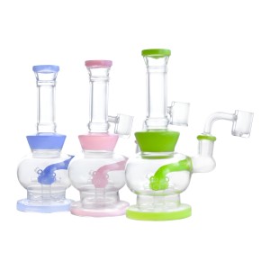 7" Assorted Color Sprinkler Perc Bong