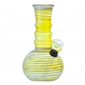 6" Gold Fumed Spiral Art Water Pipe - Assorted 