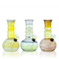 6" Gold Fumed Spiral Art Water Pipe - Assorted 