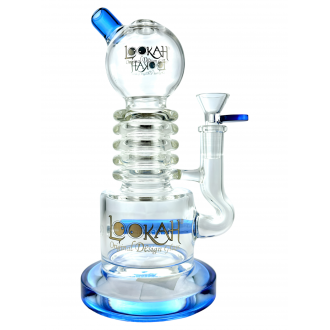 Lookah Glass - 8" Multi Rim Ball W/ Inline Perc Water Pipe - [WPC713]