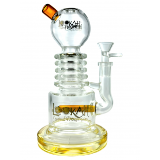 Lookah Glass - 8" Multi Rim Ball W/ Inline Perc Water Pipe - [WPC713]