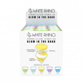 White Rhino Diamond Spinner Silicone Jar - (Display of 45)