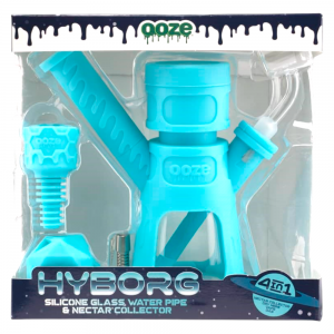Ooze Hyborg Silicone Glass 4 in 1 Hybrid Water Pipe w/ Nectar Collector